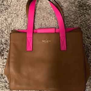 Kate Spade Cognac & Pink Tote Satchel